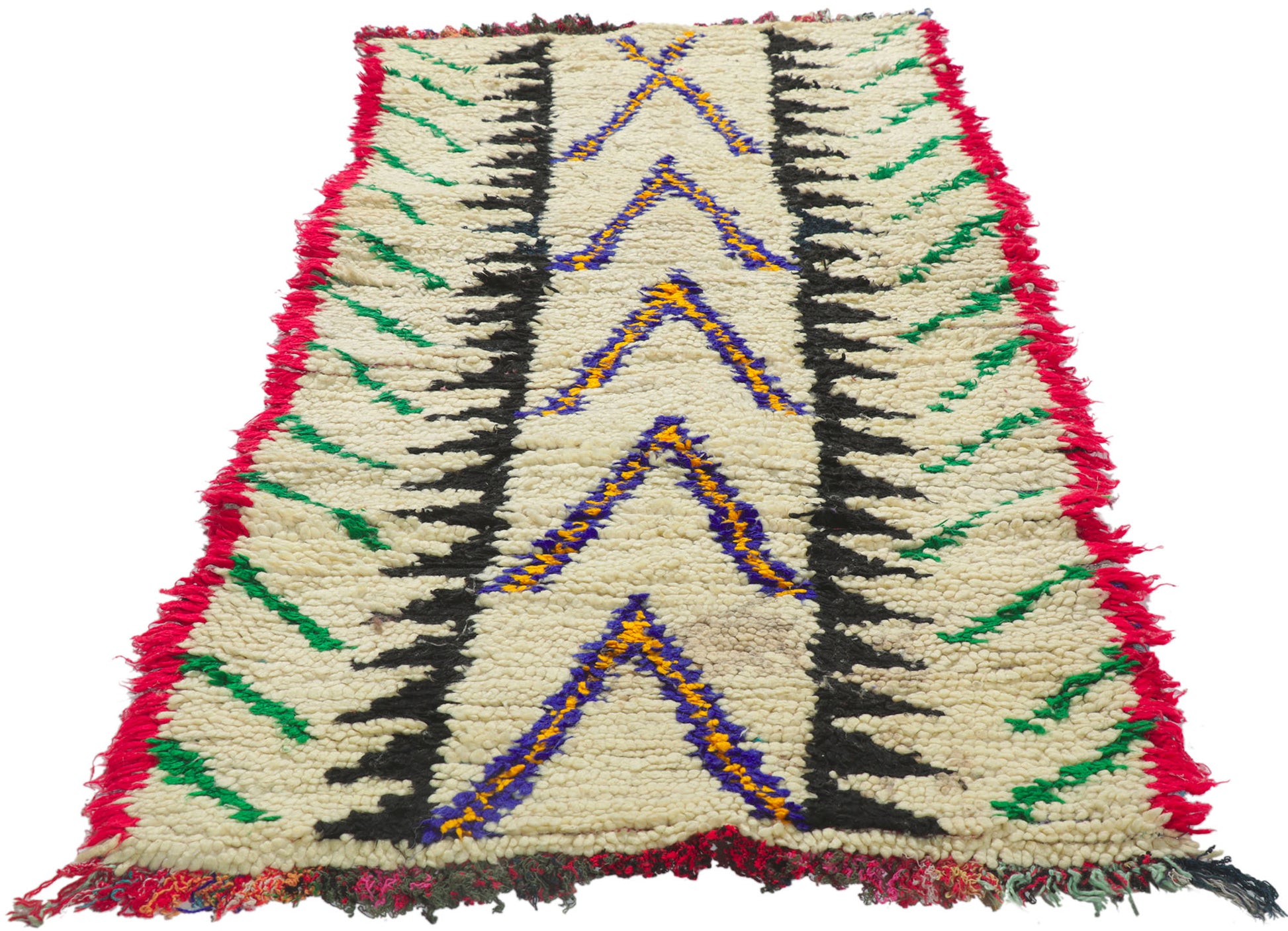 2 x 6 Vintage Moroccan Boucherouite Rug 21606