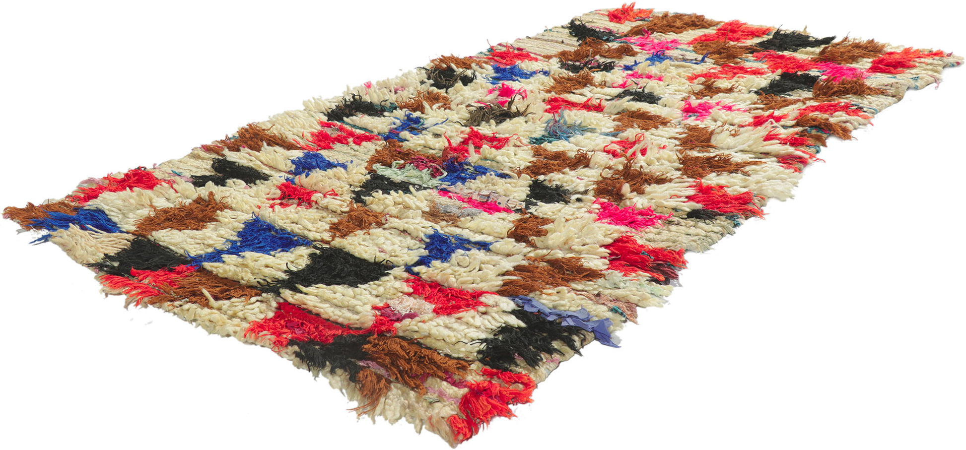 3 x 5 Vintage Moroccan Boucherouite Rug 21617