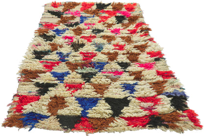 3 x 5 Vintage Moroccan Boucherouite Rug 21617