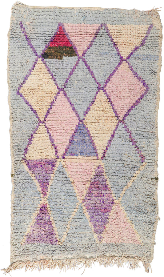 3 x 5 Vintage Moroccan Boucherouite Rag Rug 21620