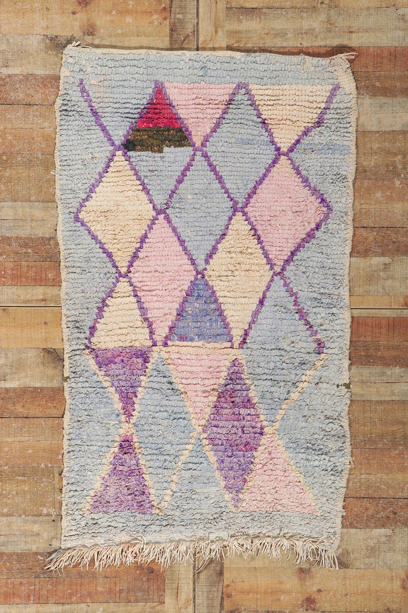 3 x 5 Vintage Moroccan Boucherouite Rag Rug 21620