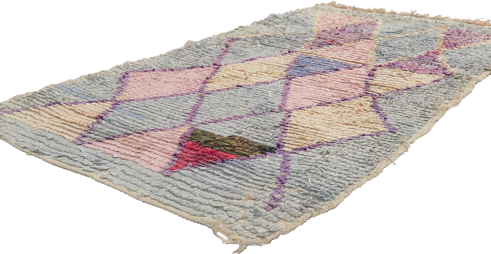 3 x 5 Vintage Moroccan Boucherouite Rag Rug 21620