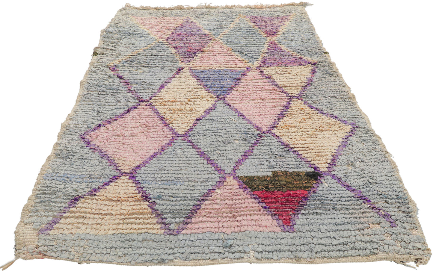 3 x 5 Vintage Moroccan Boucherouite Rag Rug 21620