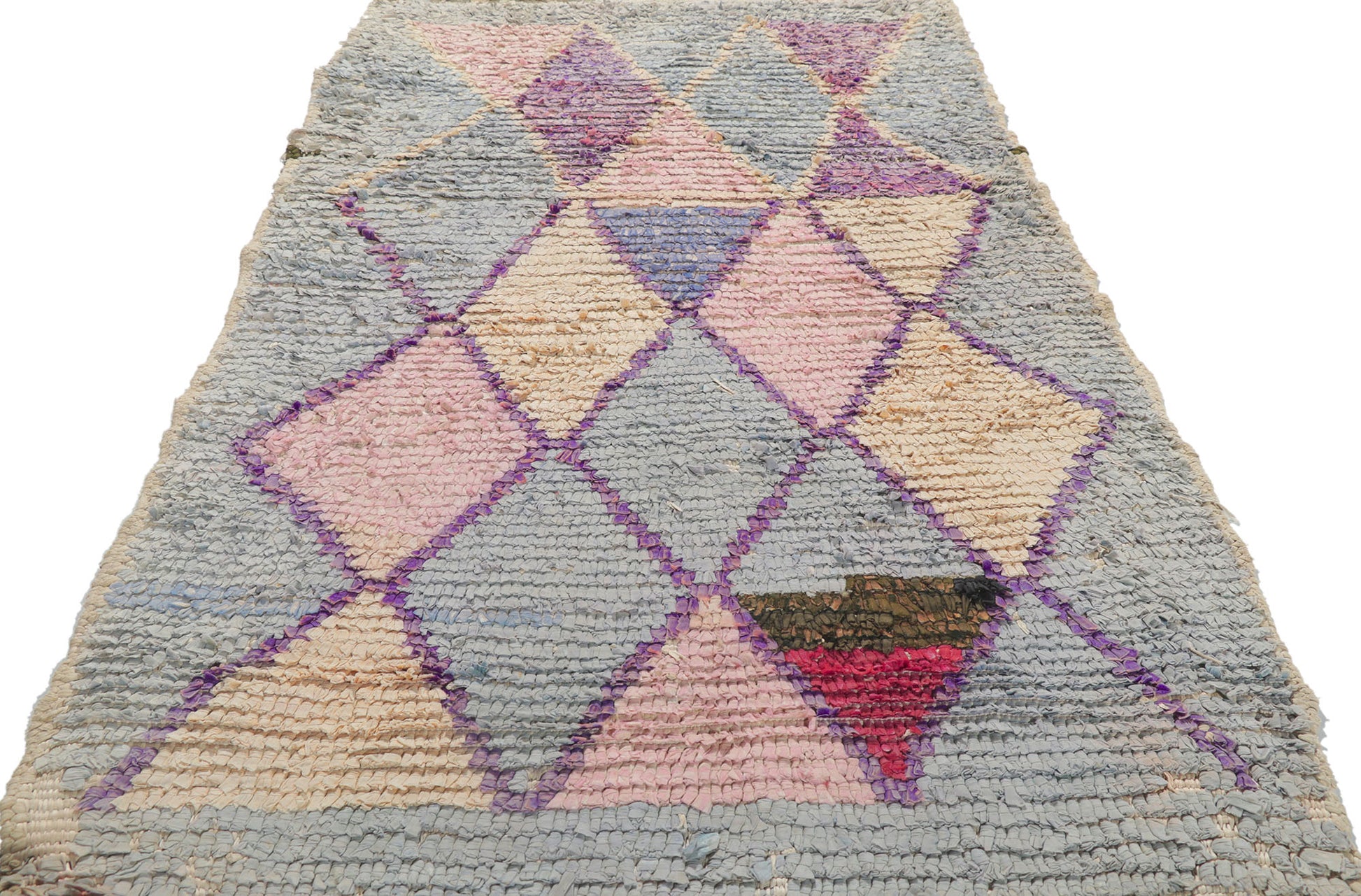 3 x 5 Vintage Moroccan Boucherouite Rag Rug 21620