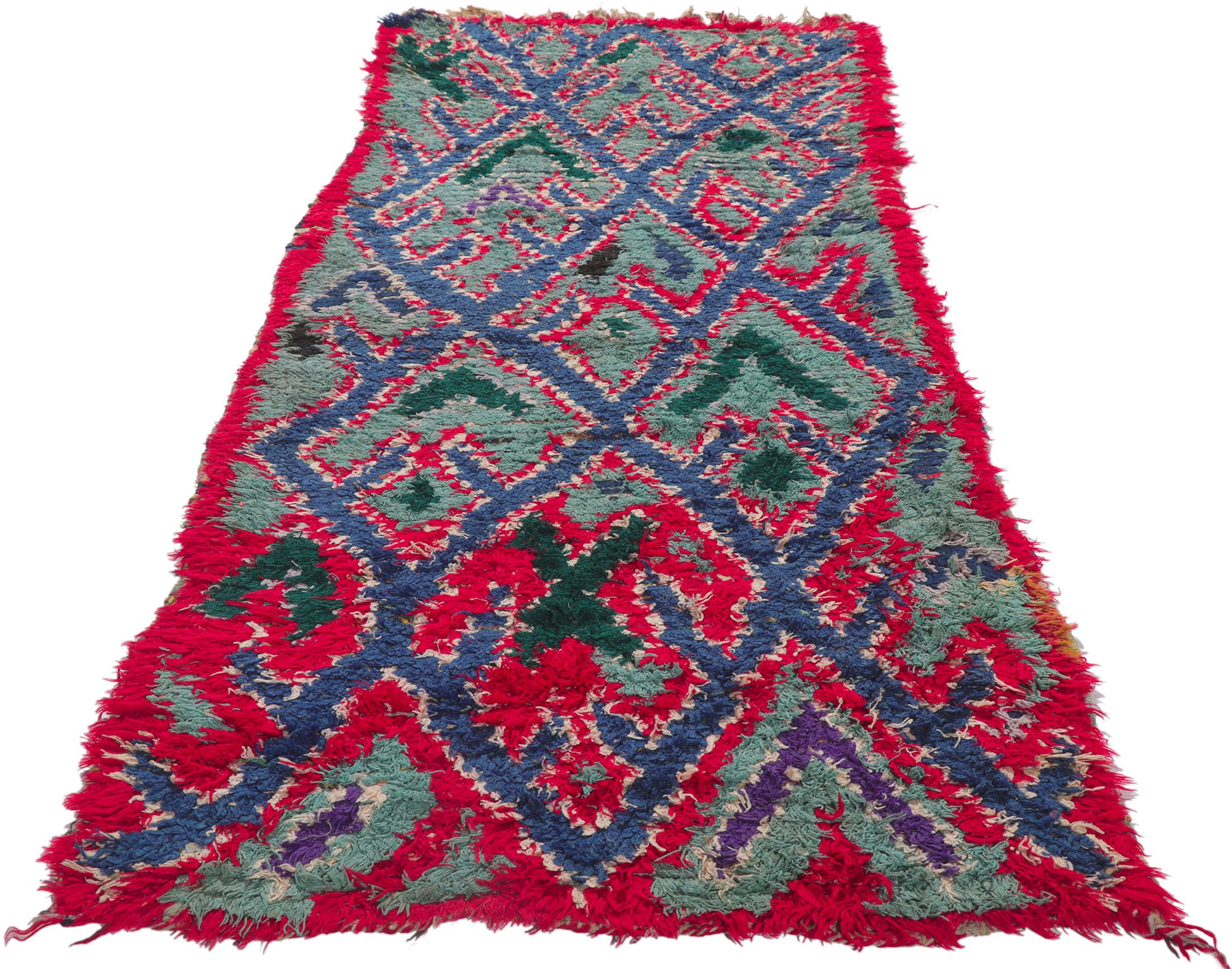2 x 6 Vintage Moroccan Boucherouite Rug 21621