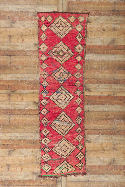 3 x 10 Vintage Red Moroccan Hallway Runner 21624