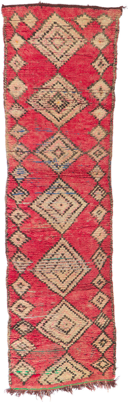 3 x 10 Vintage Red Moroccan Hallway Runner 21624