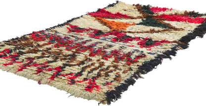 3 x 6 Vintage Moroccan Boucherouite Rug 21626