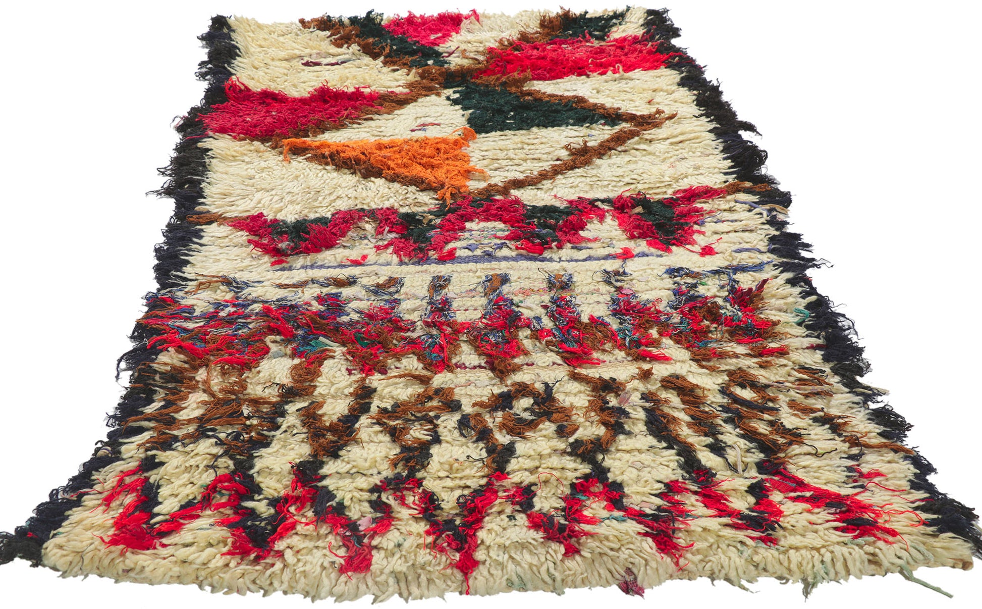 3 x 6 Vintage Moroccan Boucherouite Rug 21626