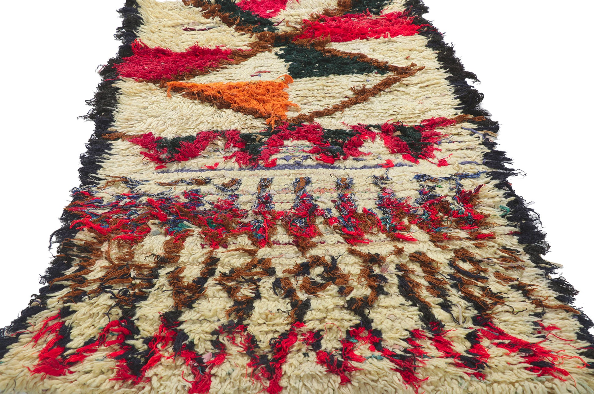 3 x 6 Vintage Moroccan Boucherouite Rug 21626