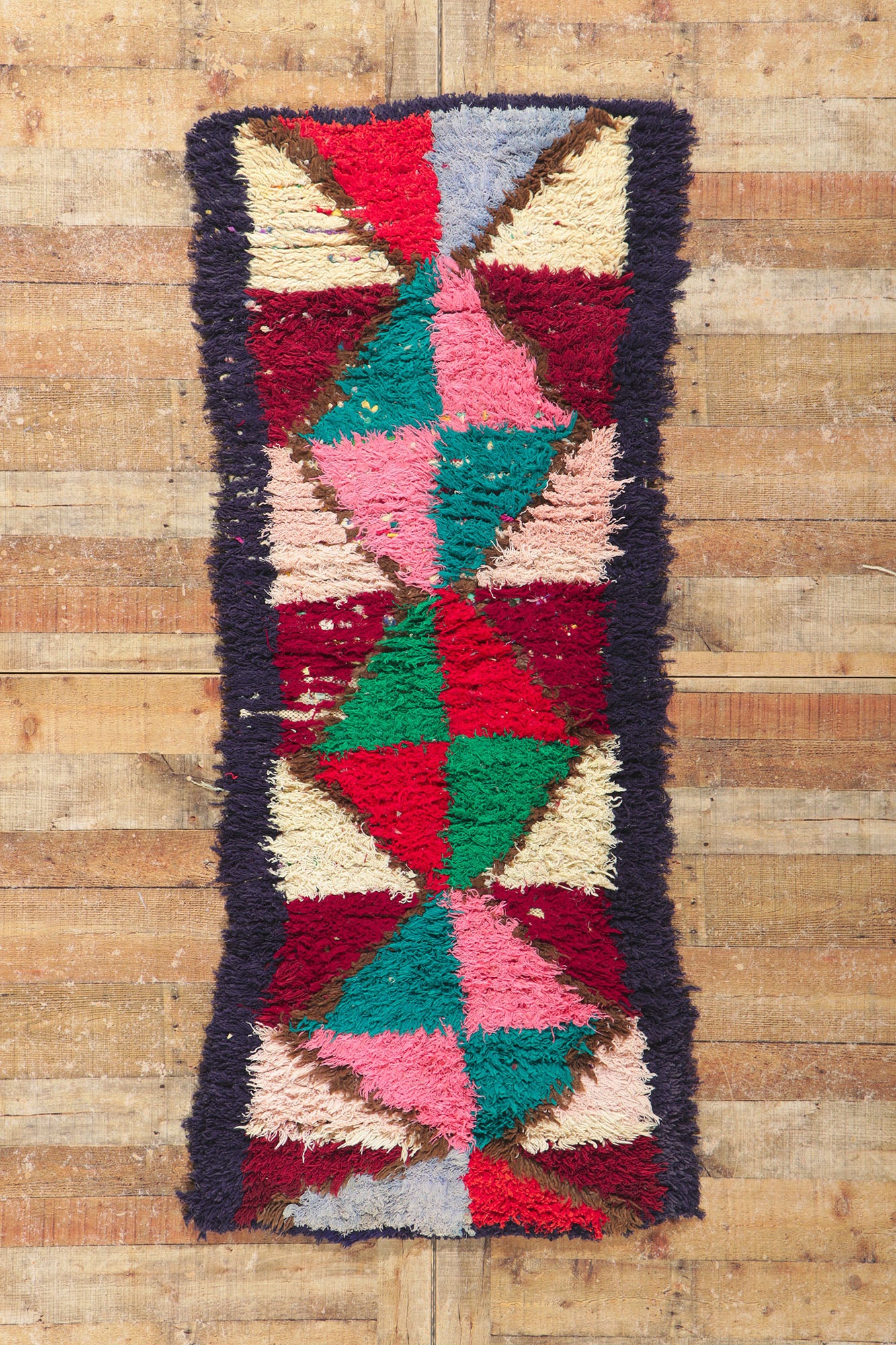 2 x 6 Vintage Moroccan Boucherouite Rag Rug 21630
