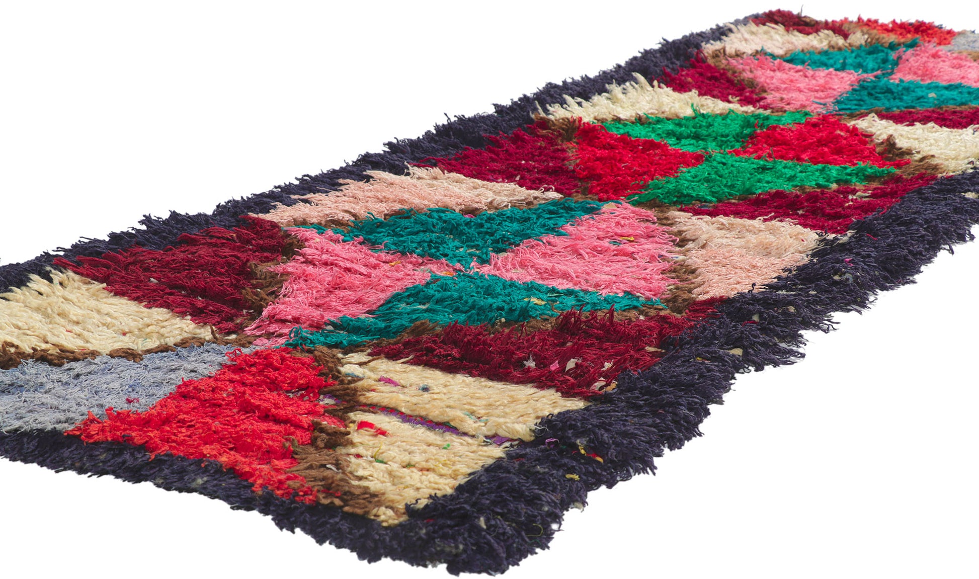 2 x 6 Vintage Moroccan Boucherouite Rag Rug 21630