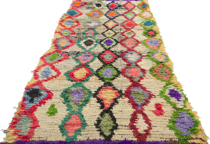 3 x 7 Vintage Moroccan Boucherouite Rag Rug 21631