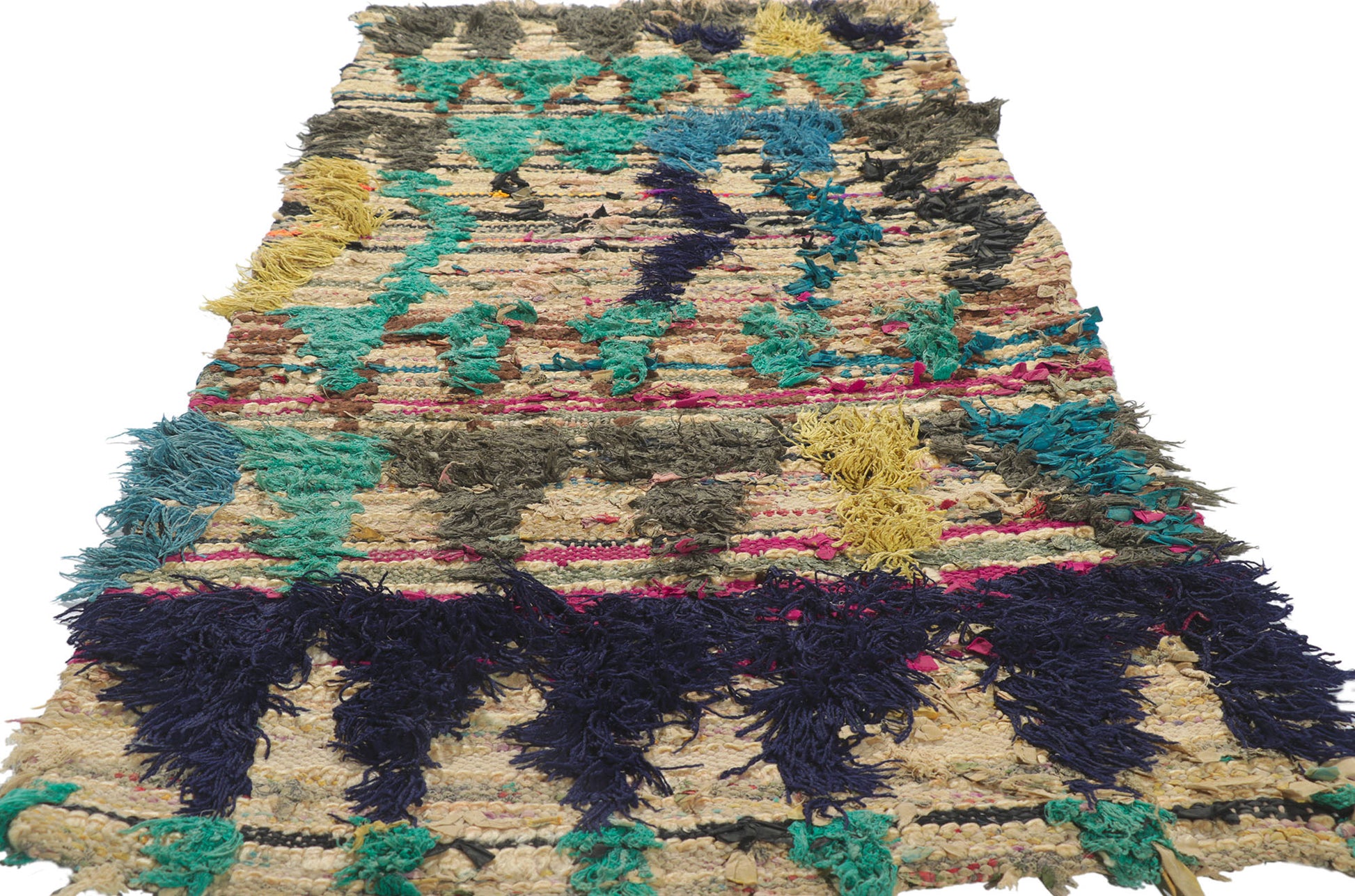 3 x 6 Vintage Moroccan Boucherouite Rag Rug 21632
