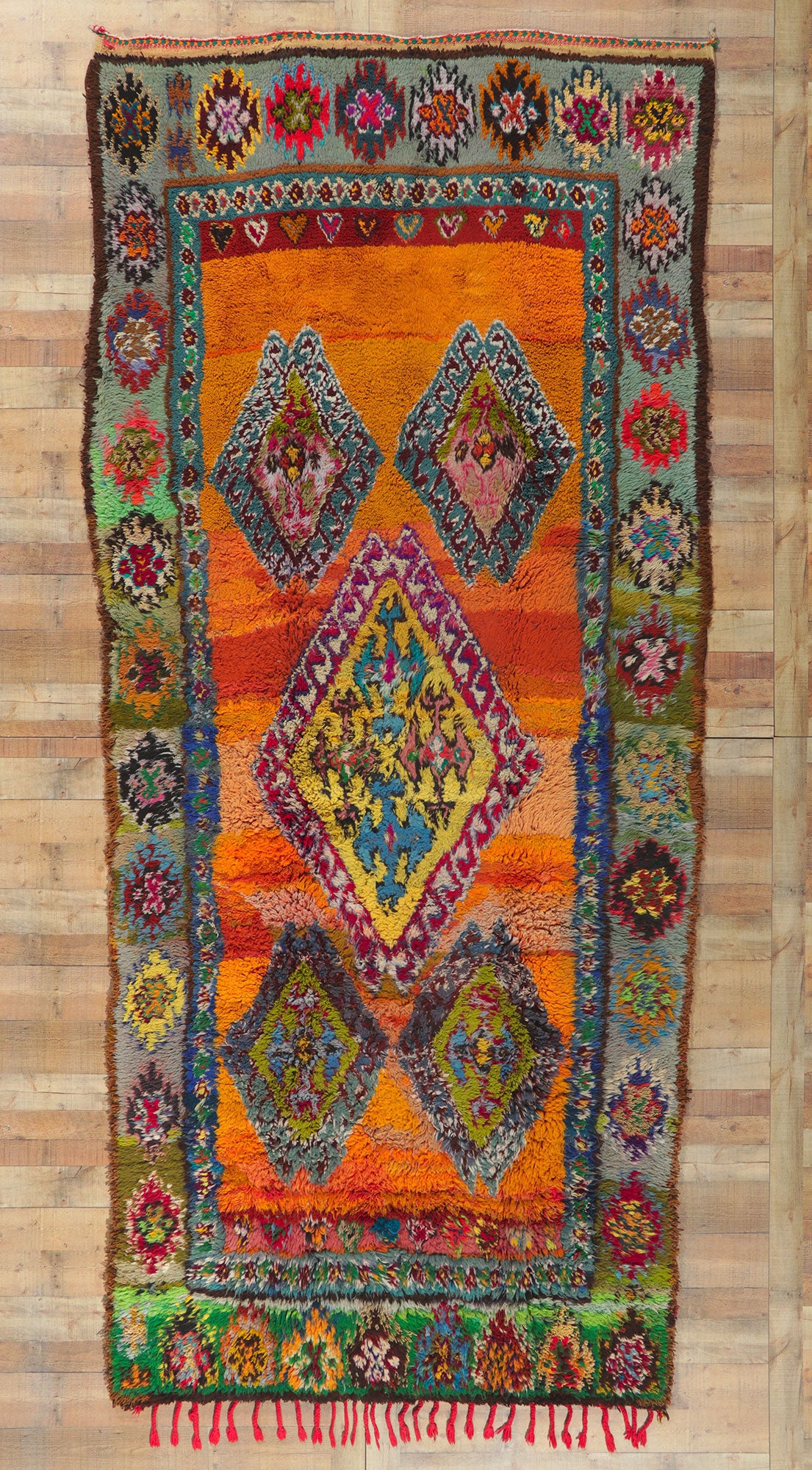 6 x 13 Vintage Berber Moroccan Boujad Rug 21672