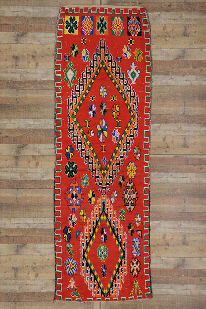 4 x 11 Vintage Moroccan Boucherouite Rug 21674