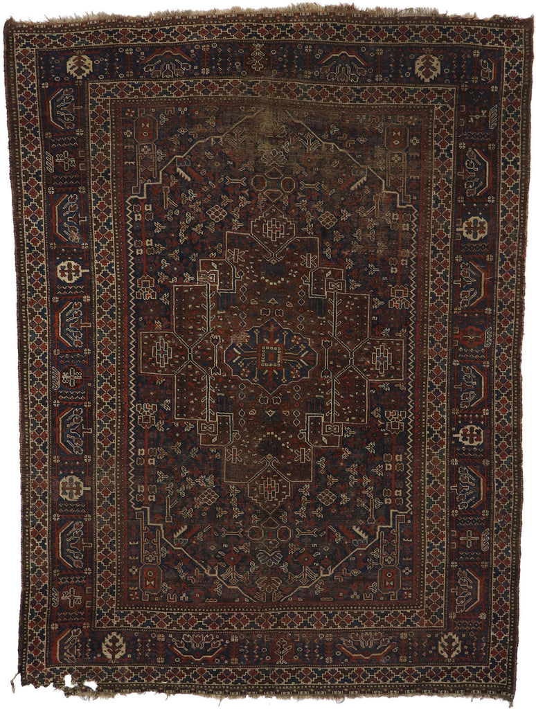 7 x 9 Antique Persian Shiraz Rug 21690