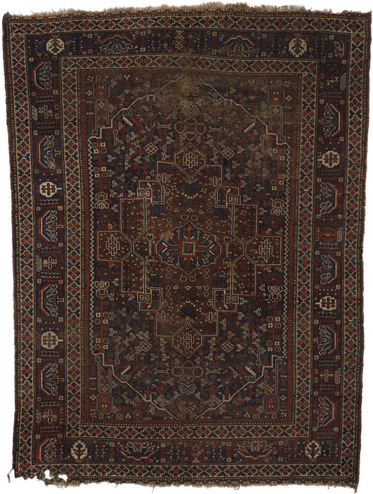 7 x 9 Antique Persian Shiraz Rug 21690