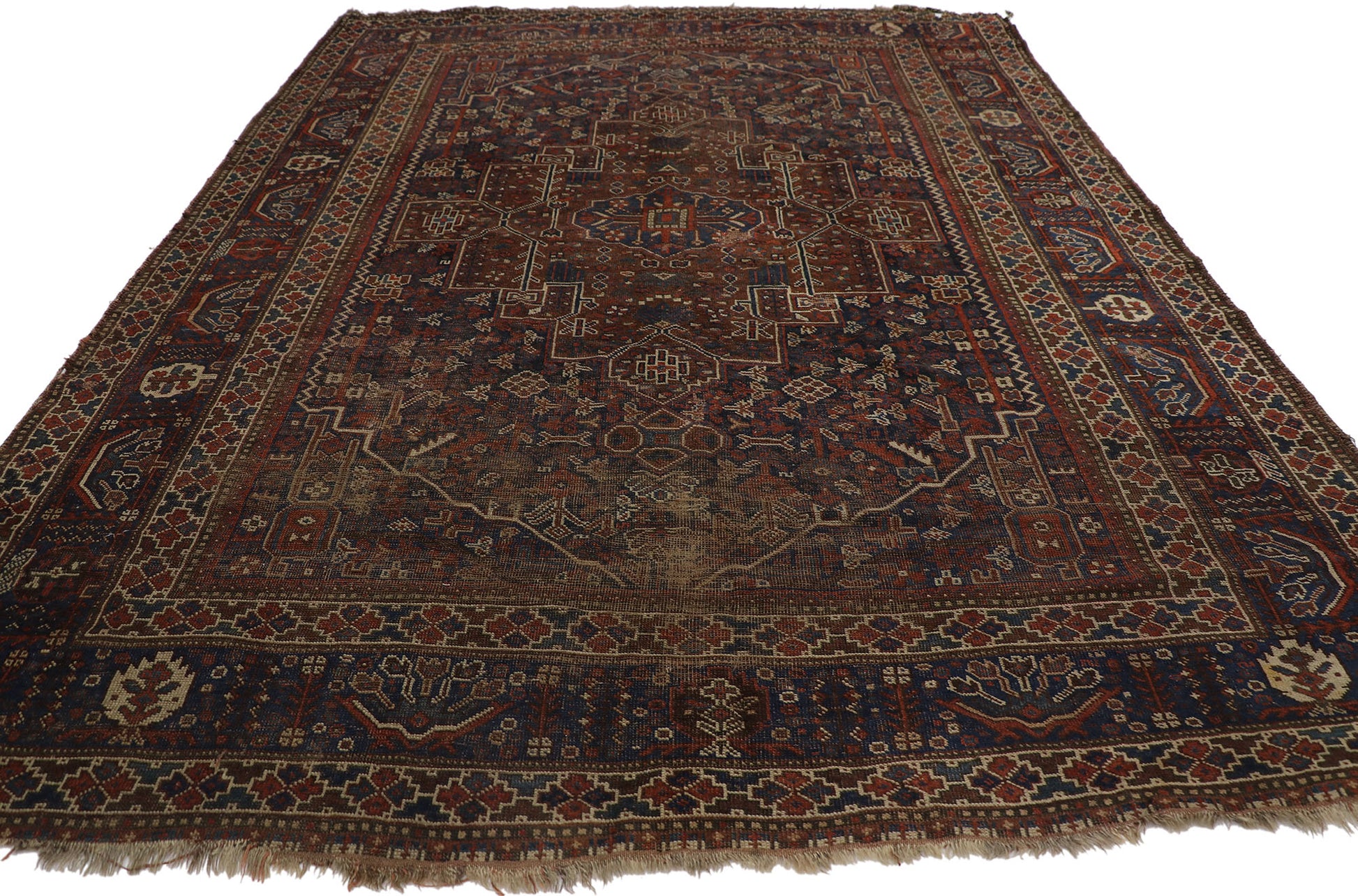 7 x 9 Antique Persian Shiraz Rug 21690