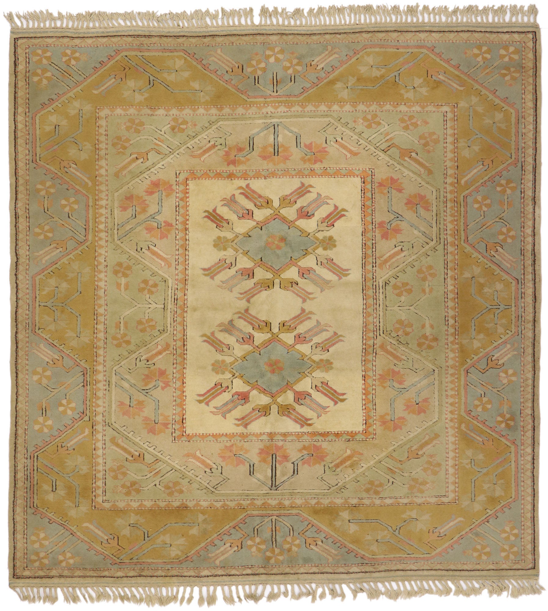 8 x 9 Vintage Turkish Oushak Rug 21700