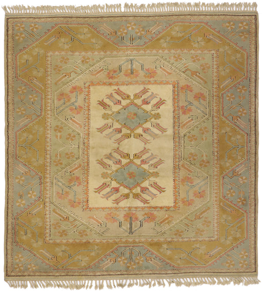 8 x 9 Vintage Turkish Oushak Rug 21700