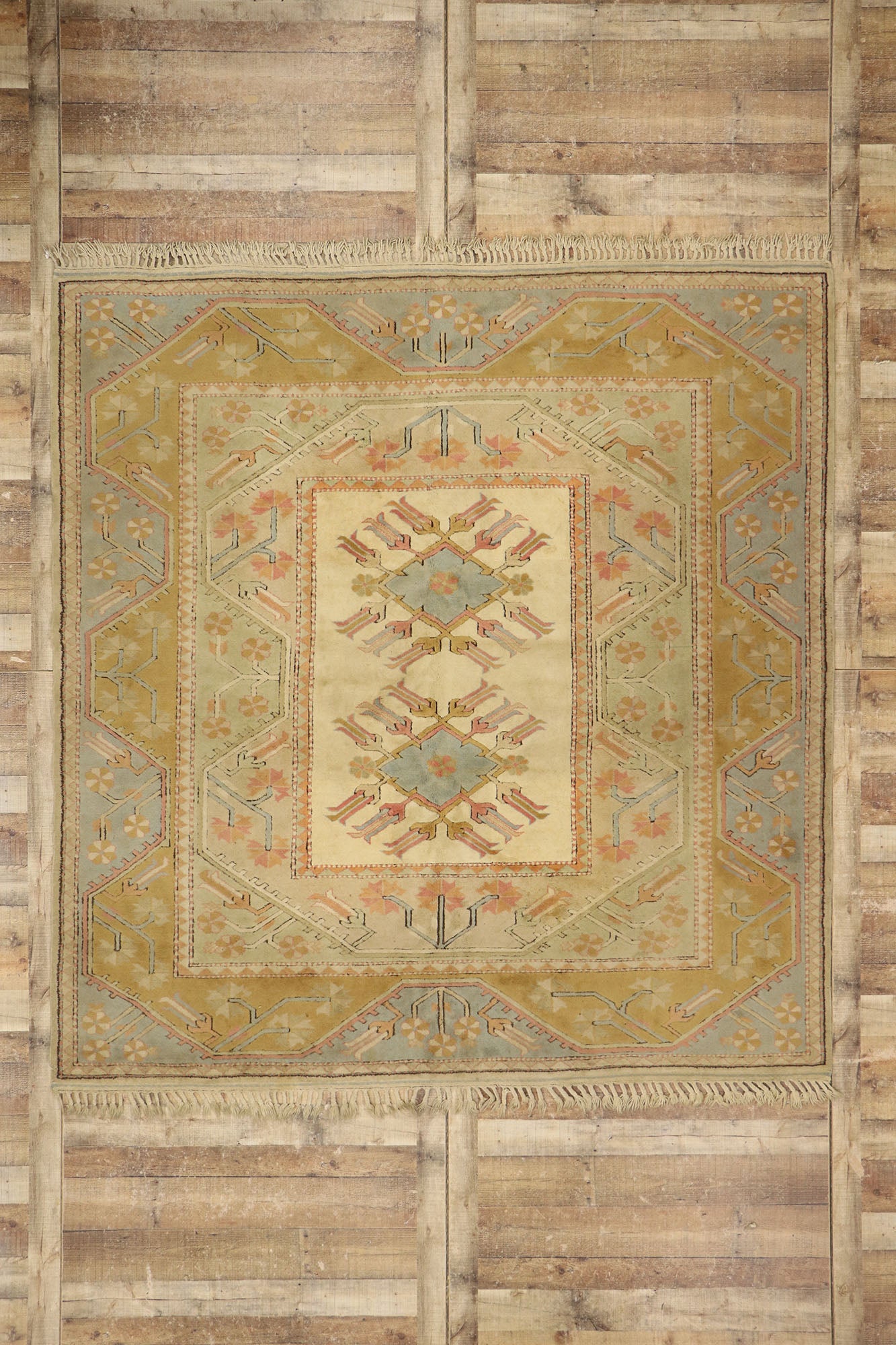 8 x 9 Vintage Turkish Oushak Rug 21700