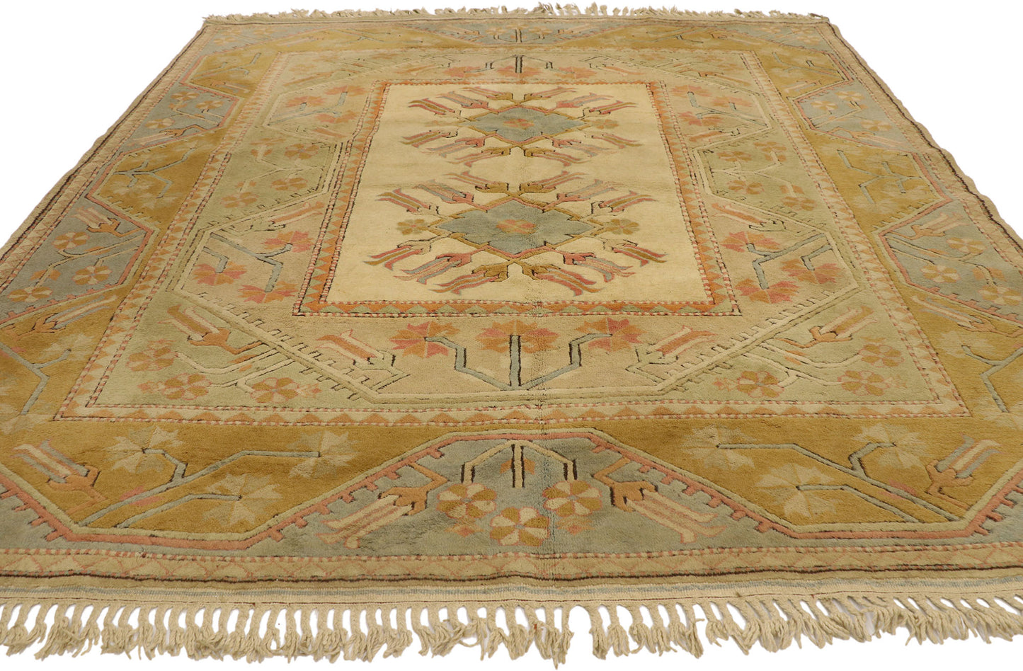 8 x 9 Vintage Turkish Oushak Rug 21700