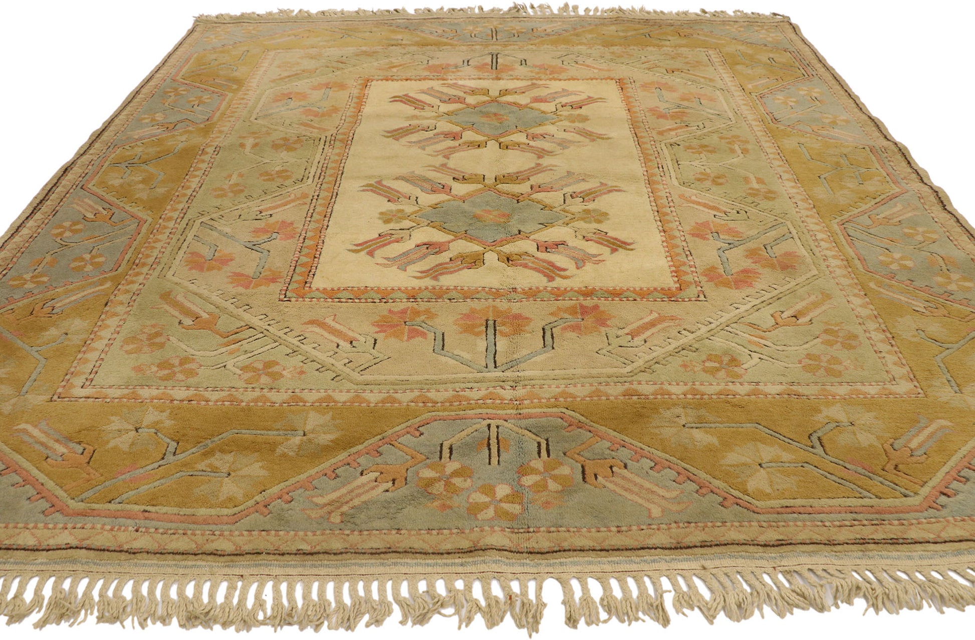 8 x 9 Vintage Turkish Oushak Rug 21700