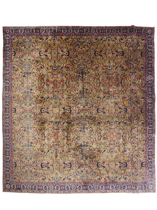 23 x 24 Antique Indian Agra Rug 76918