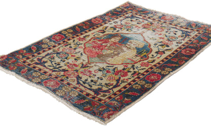 2 x 2 Antique Persian Tabriz Rug 61213