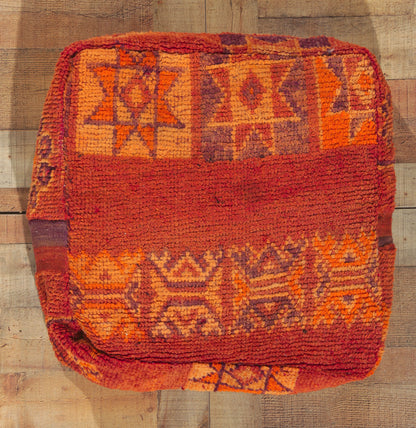 2 x 2 x 1 Vintage Moroccan Rug Pouf 78412