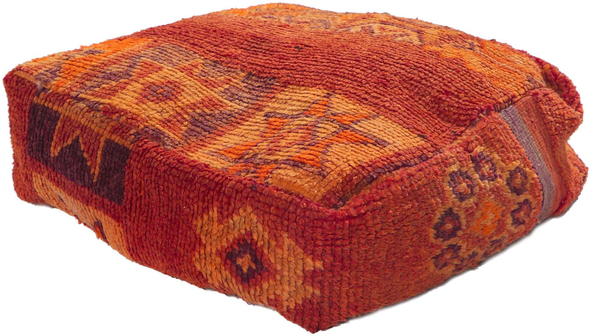 2 x 2 x 1 Vintage Moroccan Rug Pouf 78412