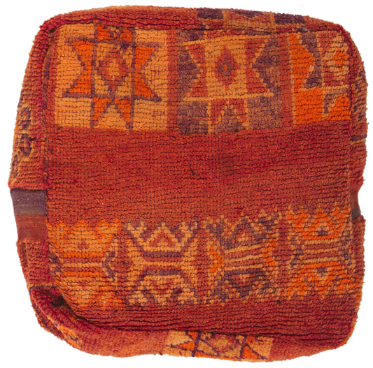 2 x 2 x 1 Vintage Moroccan Rug Pouf 78412