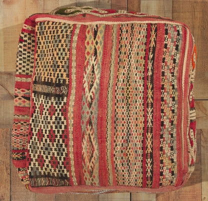 2 x 2 x 1 Vintage Moroccan Kilim Pouf 78438
