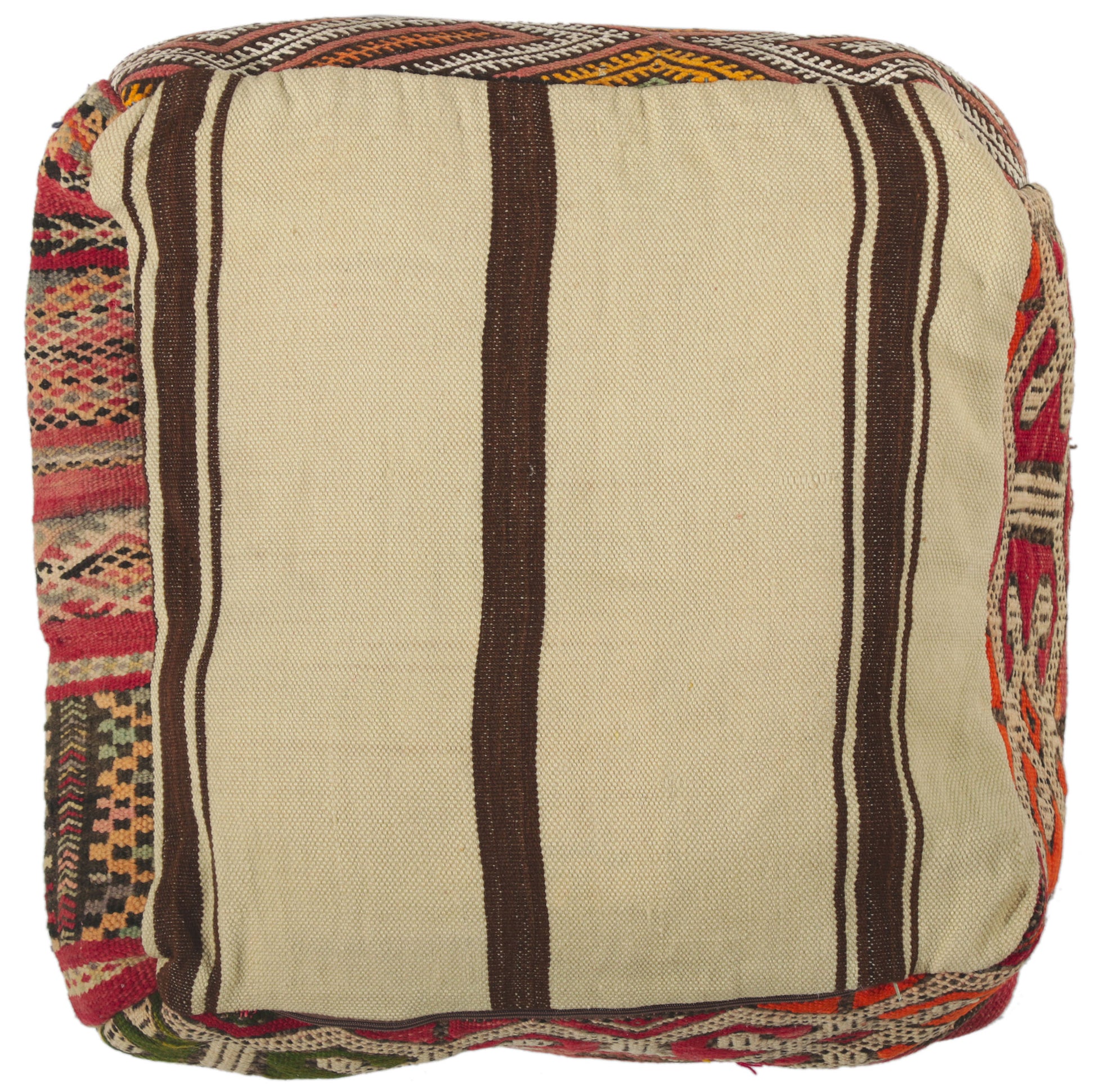 2 x 2 x 1 Vintage Moroccan Kilim Pouf 78438