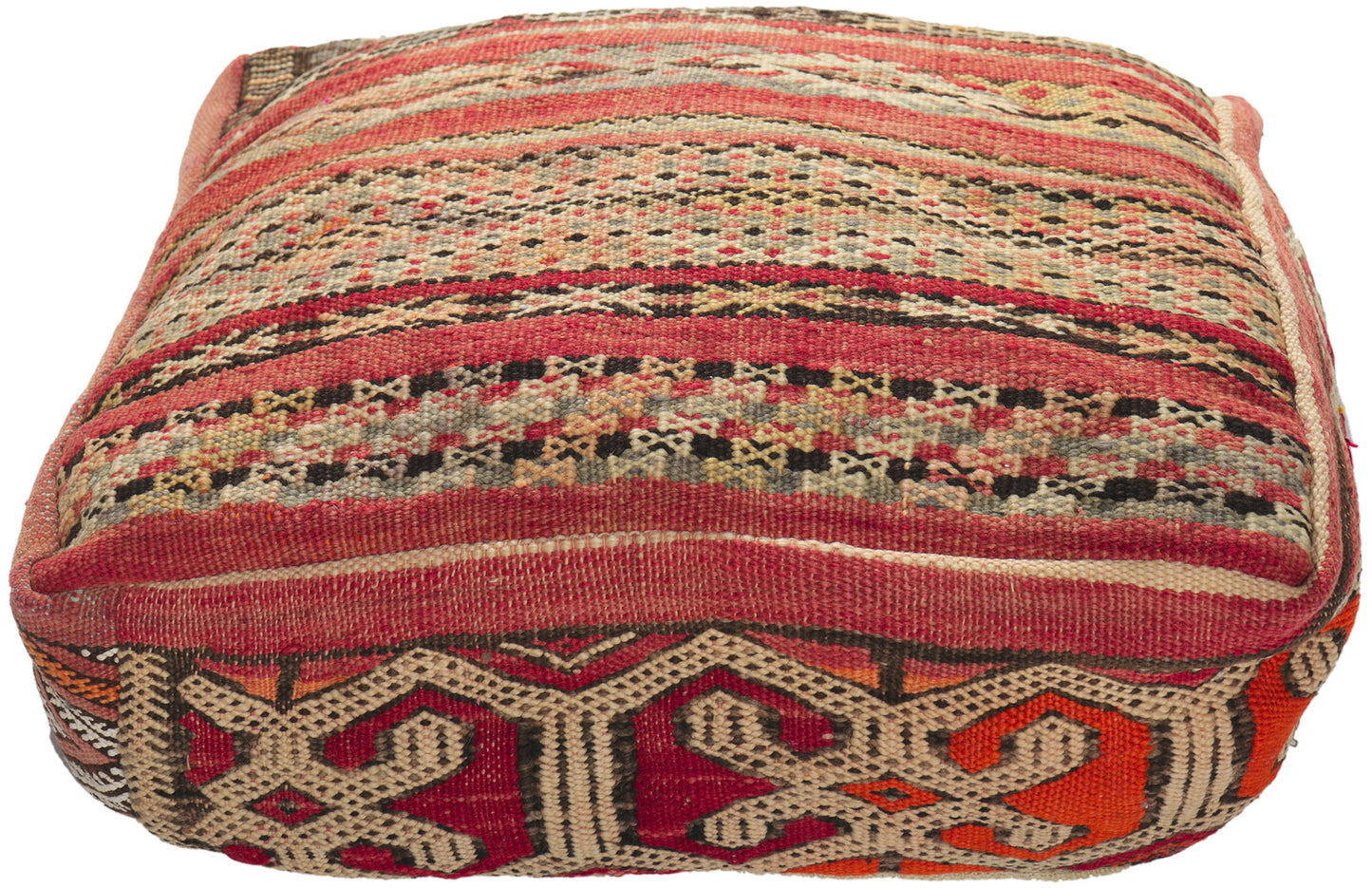 2 x 2 x 1 Vintage Moroccan Kilim Pouf 78438