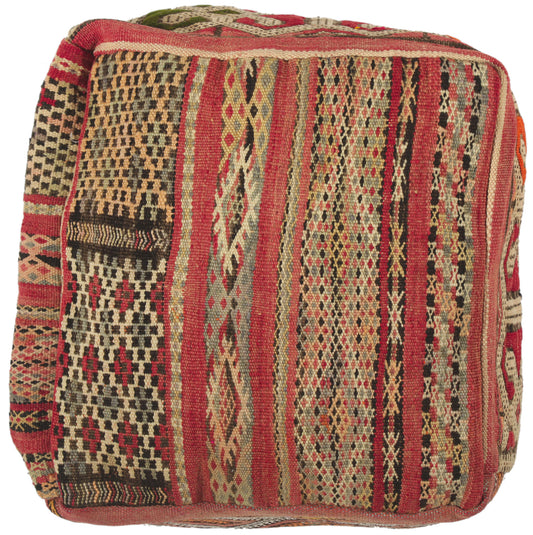 2 x 2 x 1 Vintage Moroccan Kilim Pouf 78438