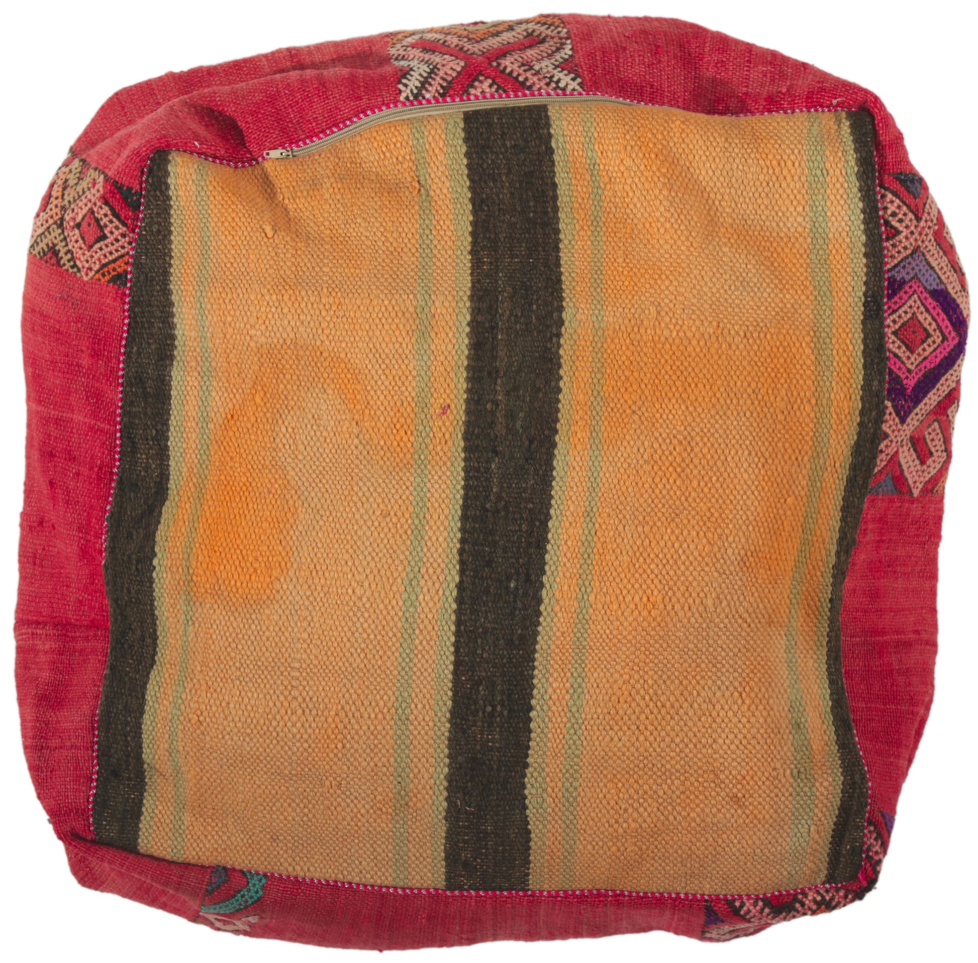 2 x 2 x 1 Vintage Moroccan Kilim Pouf 78439