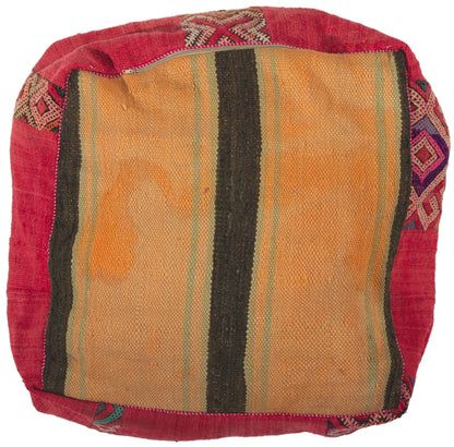 2 x 2 x 1 Vintage Moroccan Kilim Pouf 78439