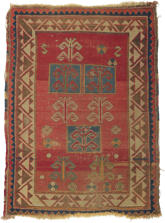 2 x 3 Antique Caucasian Bordjalou Kazak Rug 74498