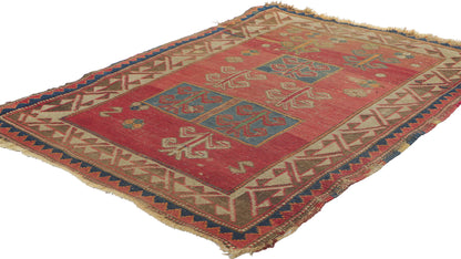 2 x 3 Antique Caucasian Bordjalou Kazak Rug 74498