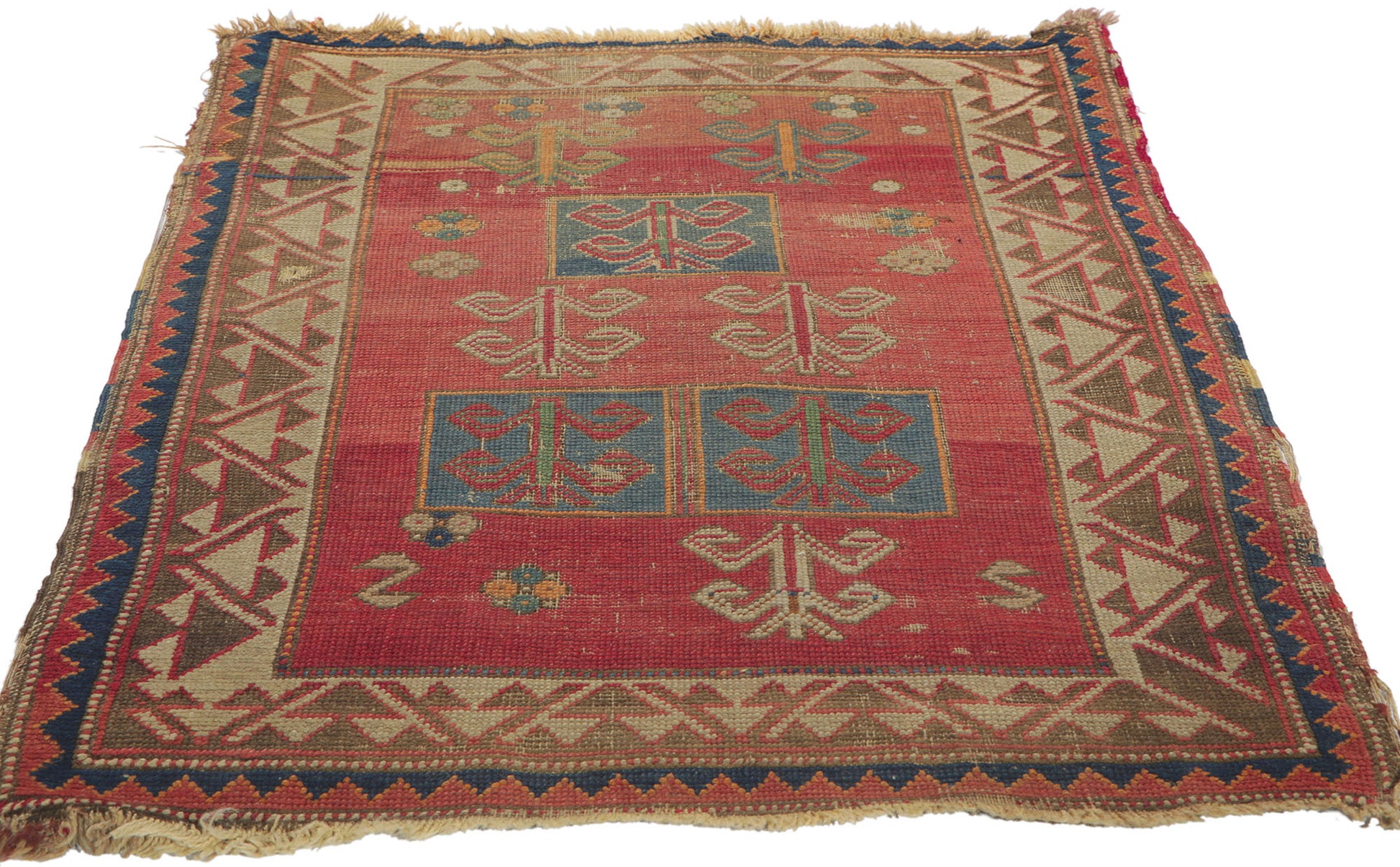 2 x 3 Antique Caucasian Bordjalou Kazak Rug 74498