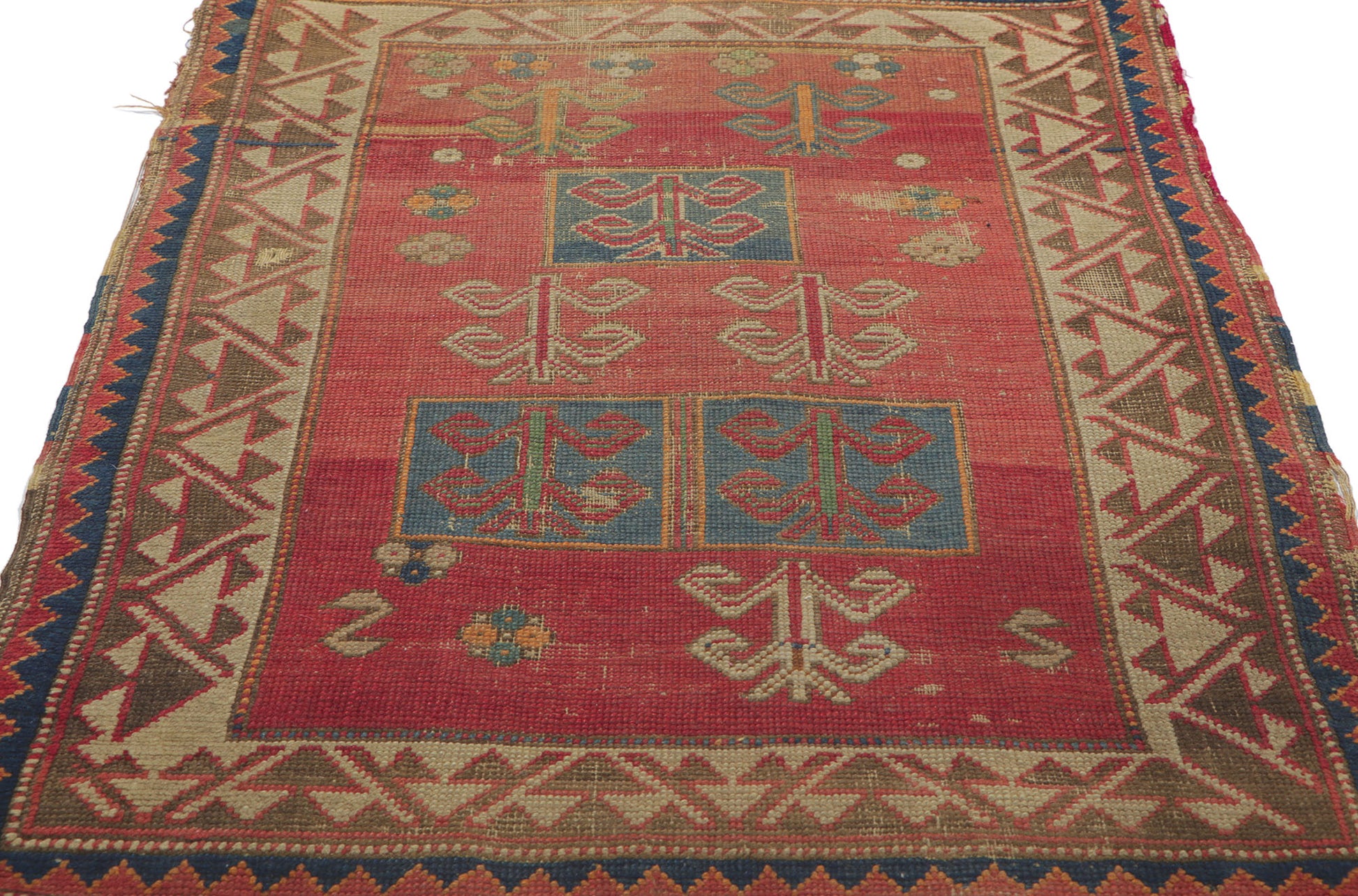 2 x 3 Antique Caucasian Bordjalou Kazak Rug 74498