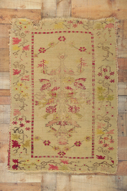 2 x 3 Antique Turkish Oushak Rug 71041