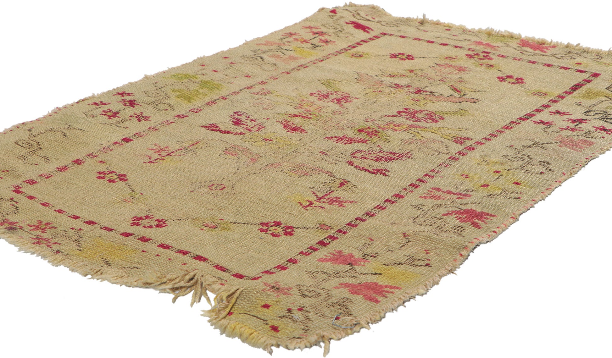 2 x 3 Antique Turkish Oushak Rug 71041