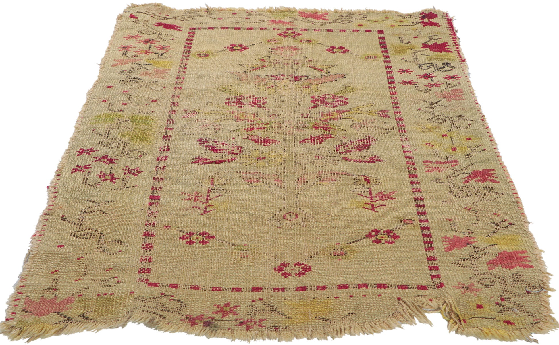 2 x 3 Antique Turkish Oushak Rug 71041