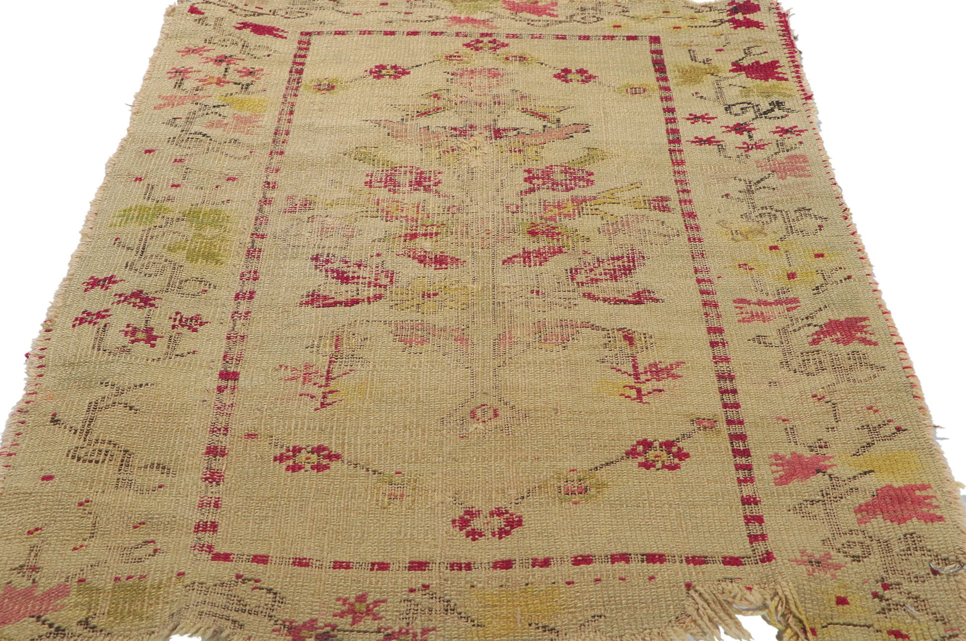 2 x 3 Antique Turkish Oushak Rug 71041