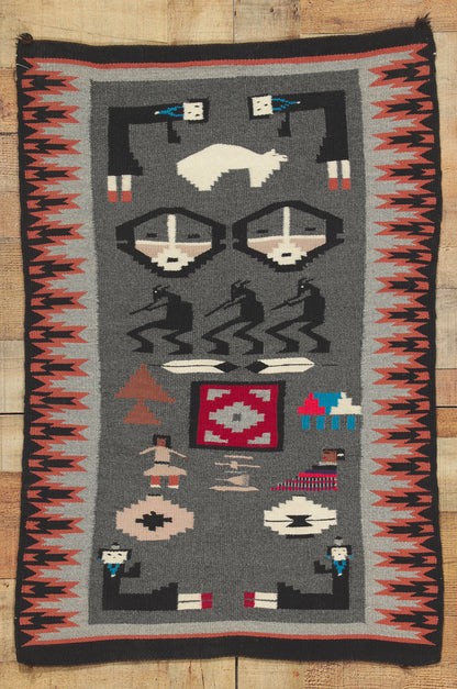 2 x 3 Vintage Navajo Pictorial Rug 78425