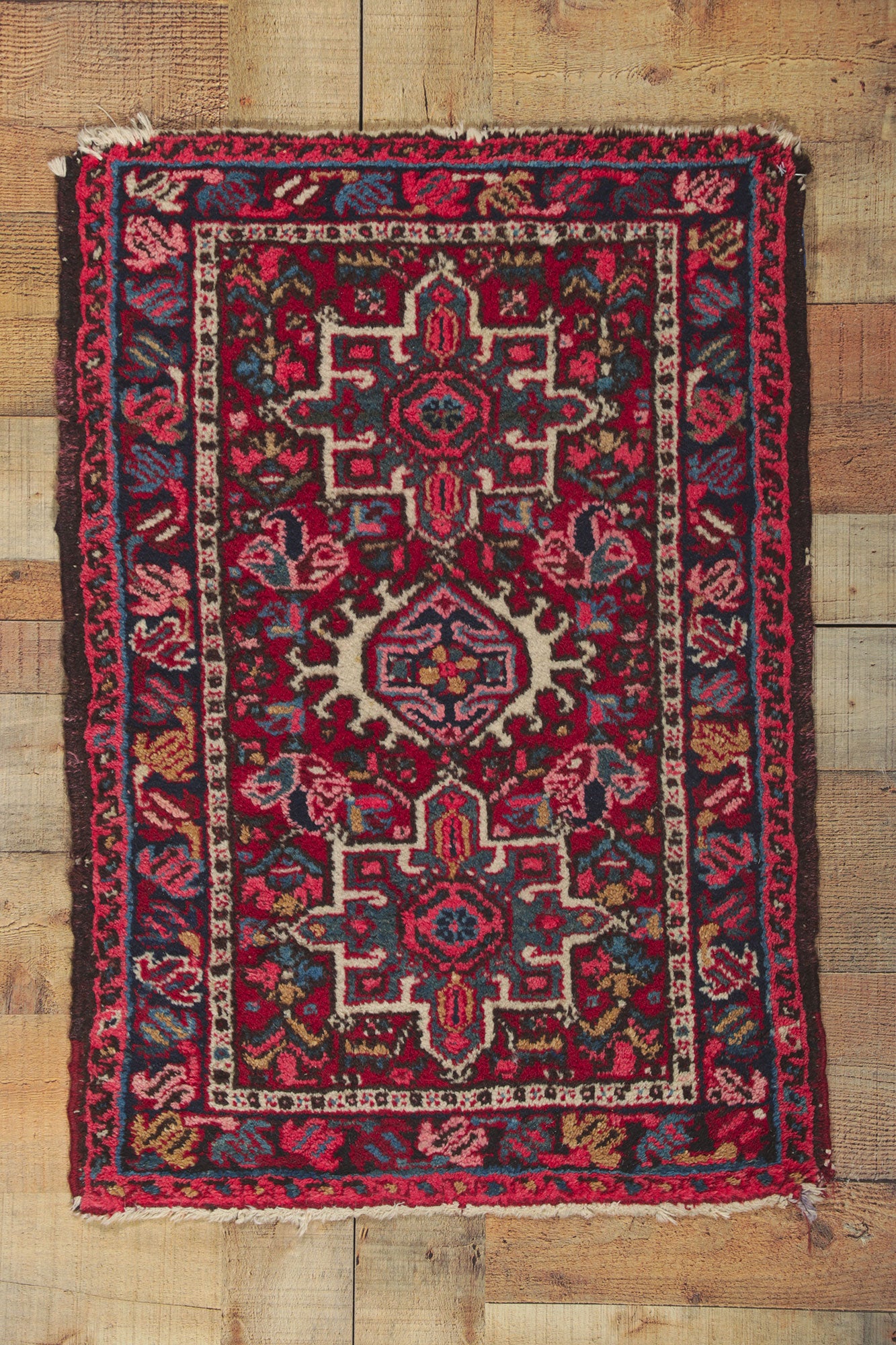 2 x 3 Vintage Persian Heriz Rug 78347