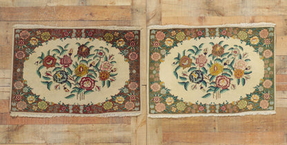 2 x 3 Vintage Persian Tabriz Rug 75654